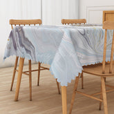 Lofaris Elegant Purple Ripple Rectangle Tablecloth with Gradient Effect for Modern and Abstract Dining Decor